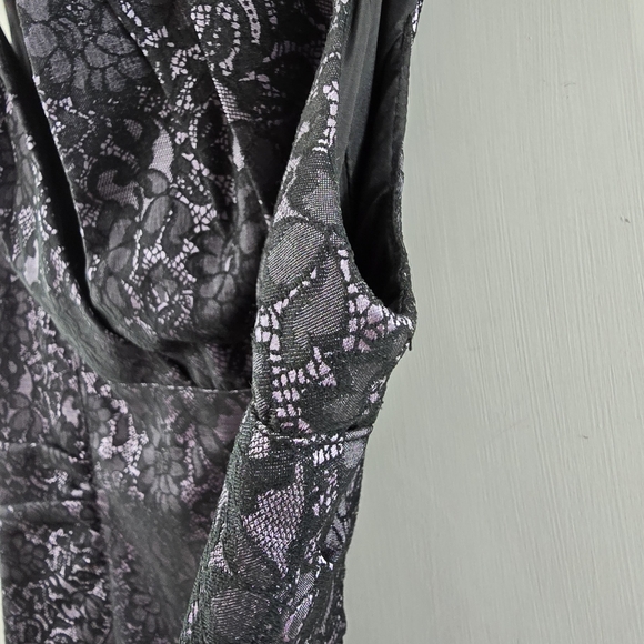 Adrianna Papell Old Hollywood Glamor Lace Print Sleeveless Ruched Sheath Dress 6 - Picture 5 of 13